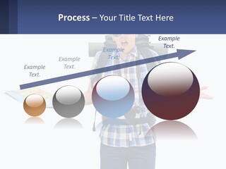 A Man With A Backpack Is Holding A Map PowerPoint Template