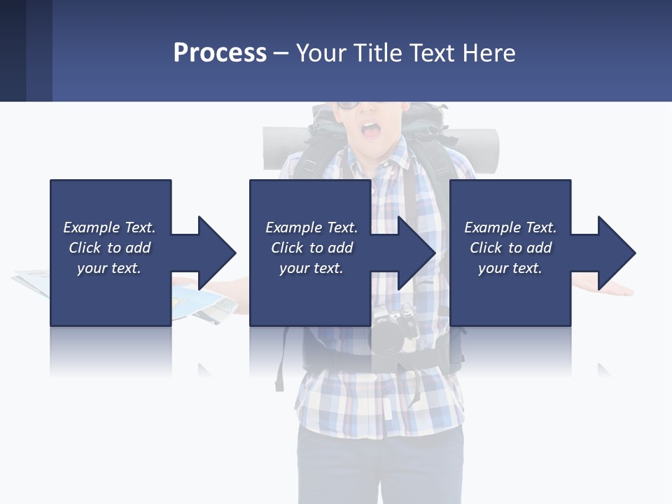 A Man With A Backpack Is Holding A Map PowerPoint Template