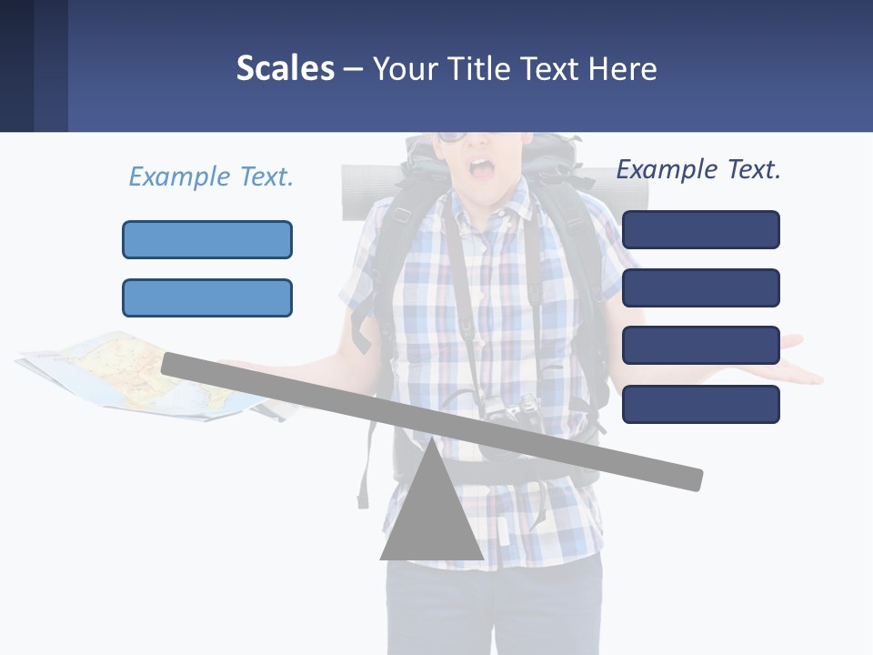 A Man With A Backpack Is Holding A Map PowerPoint Template