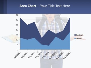 A Man With A Backpack Is Holding A Map PowerPoint Template