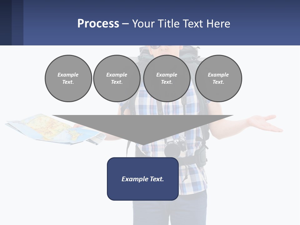 A Man With A Backpack Is Holding A Map PowerPoint Template