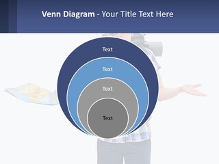 A Man With A Backpack Is Holding A Map PowerPoint Template