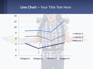 A Man With A Backpack Is Holding A Map PowerPoint Template