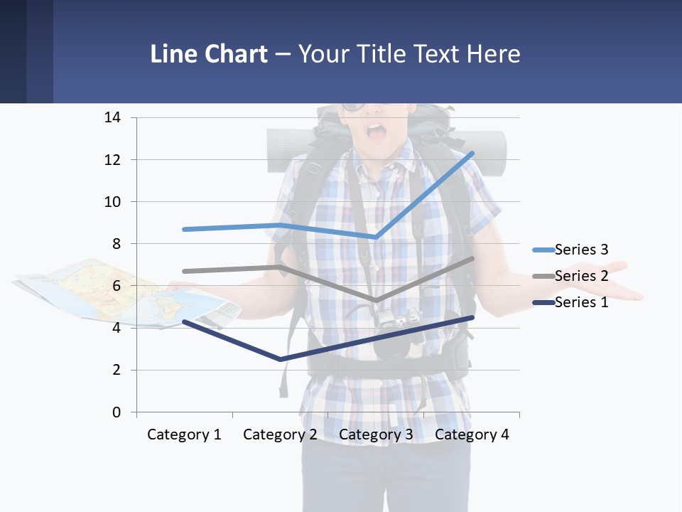 A Man With A Backpack Is Holding A Map PowerPoint Template