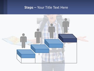 A Man With A Backpack Is Holding A Map PowerPoint Template