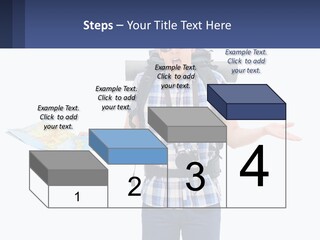 A Man With A Backpack Is Holding A Map PowerPoint Template