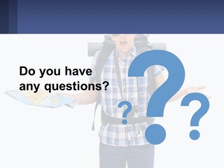 A Man With A Backpack Is Holding A Map PowerPoint Template