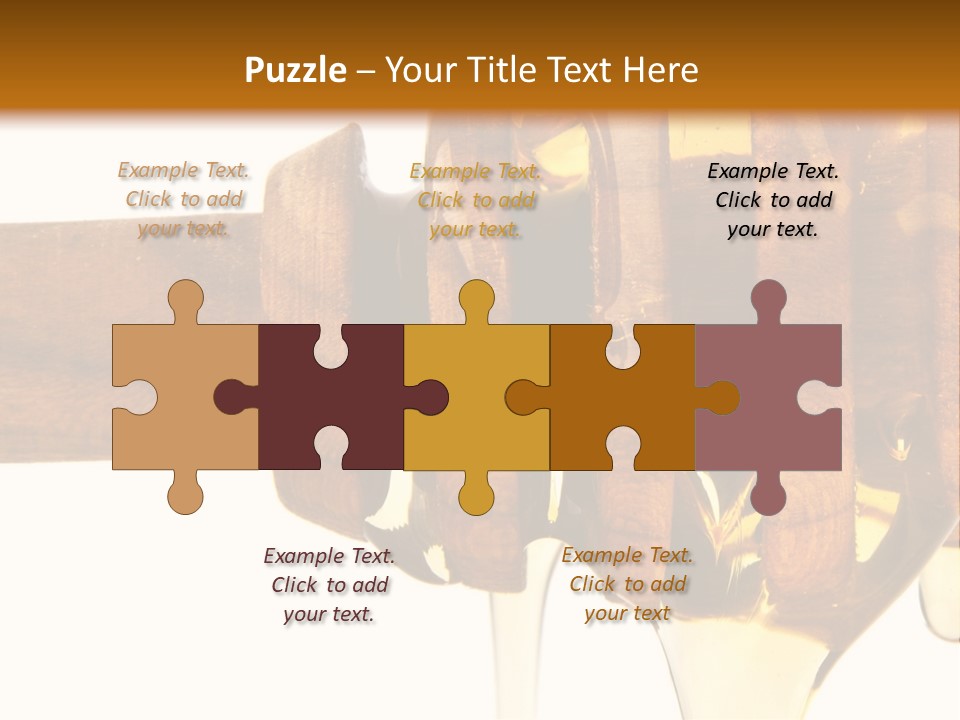 A Honey Dripping From A Wooden Spoon On Top Of A Table PowerPoint Template