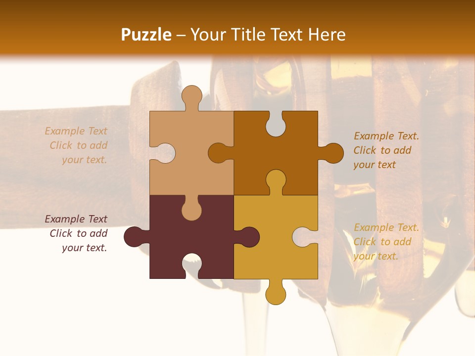 A Honey Dripping From A Wooden Spoon On Top Of A Table PowerPoint Template