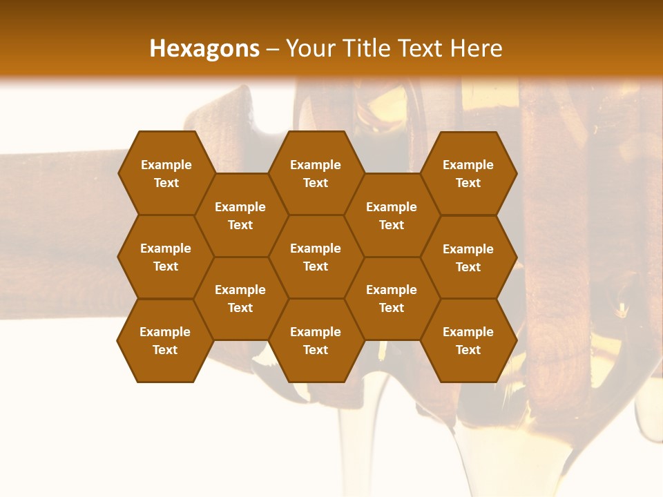 A Honey Dripping From A Wooden Spoon On Top Of A Table PowerPoint Template