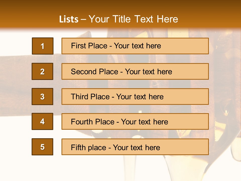 A Honey Dripping From A Wooden Spoon On Top Of A Table PowerPoint Template
