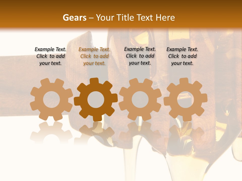 A Honey Dripping From A Wooden Spoon On Top Of A Table PowerPoint Template