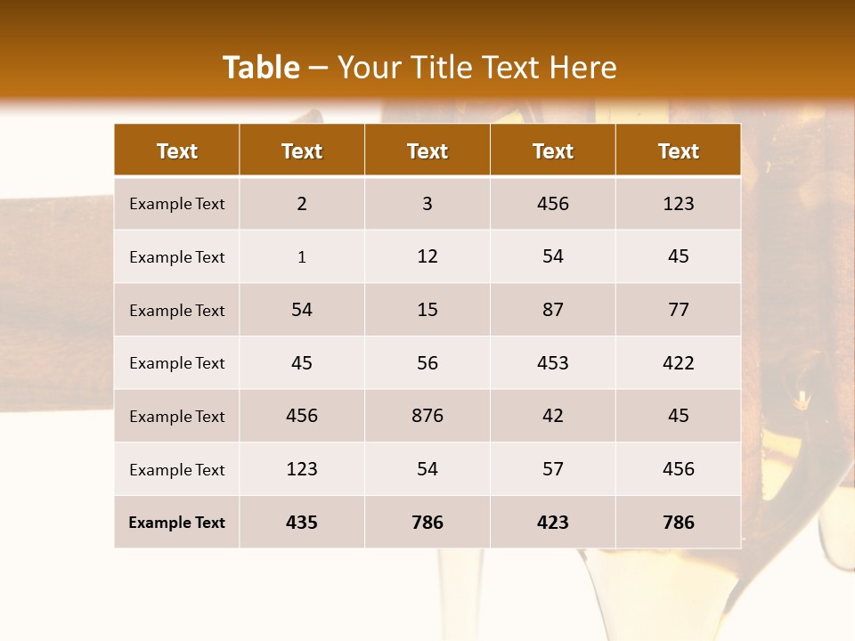 A Honey Dripping From A Wooden Spoon On Top Of A Table PowerPoint Template