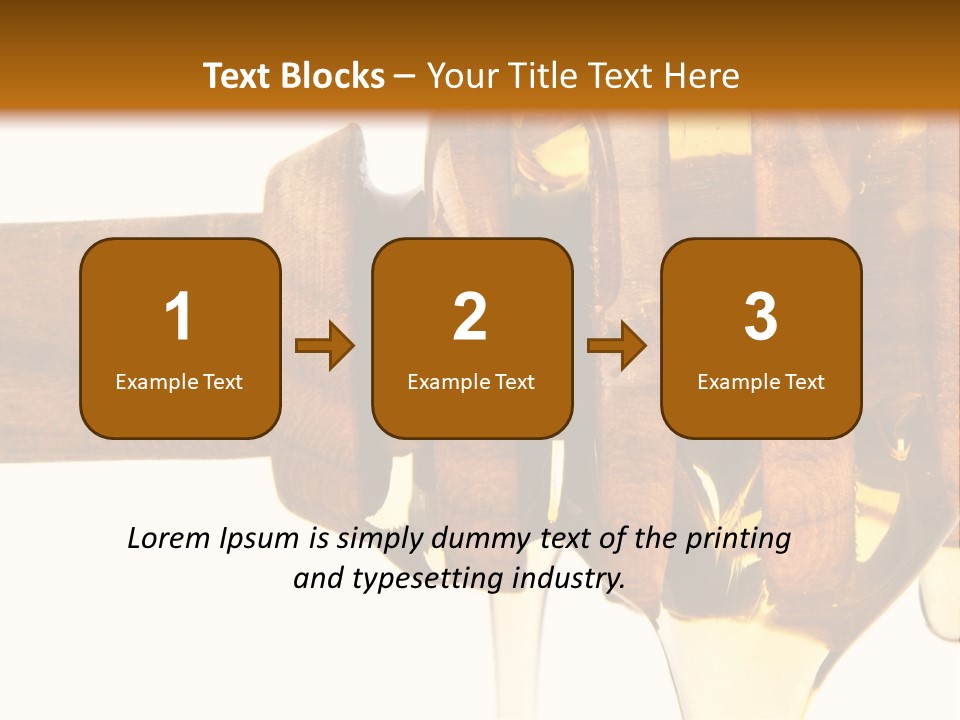 A Honey Dripping From A Wooden Spoon On Top Of A Table PowerPoint Template