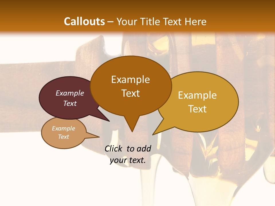 A Honey Dripping From A Wooden Spoon On Top Of A Table PowerPoint Template