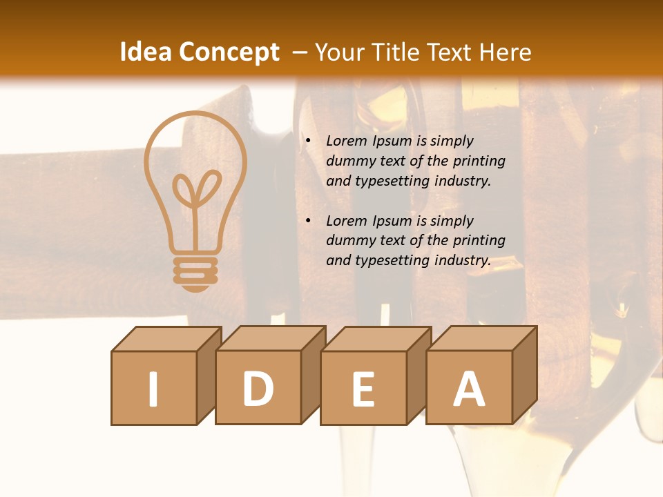 A Honey Dripping From A Wooden Spoon On Top Of A Table PowerPoint Template