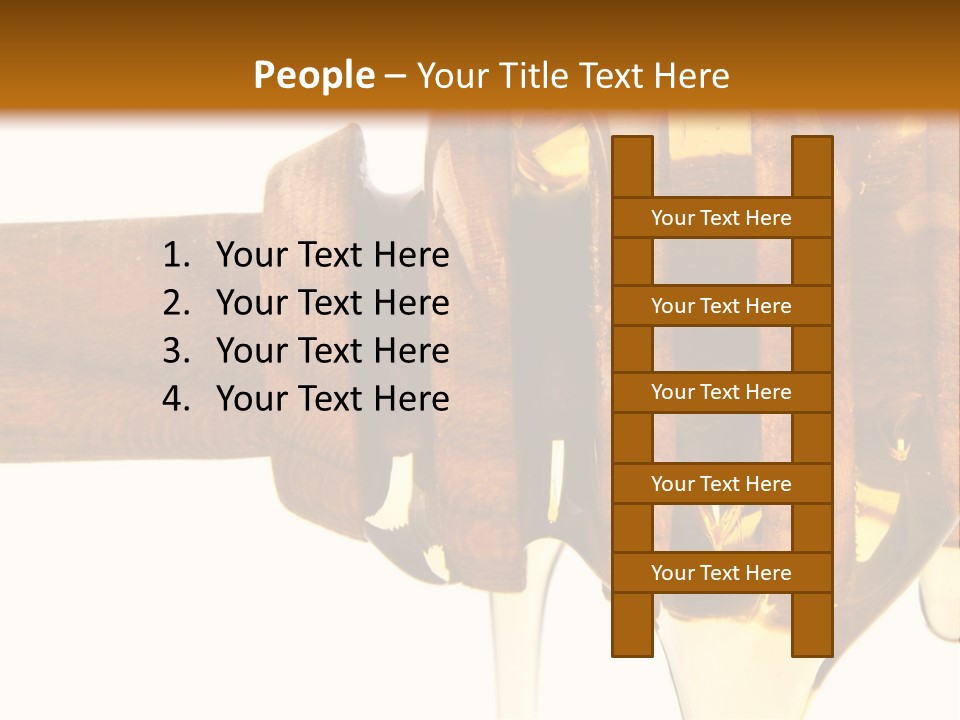 A Honey Dripping From A Wooden Spoon On Top Of A Table PowerPoint Template