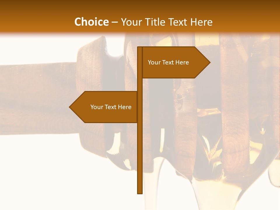 A Honey Dripping From A Wooden Spoon On Top Of A Table PowerPoint Template