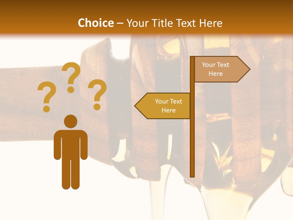 A Honey Dripping From A Wooden Spoon On Top Of A Table PowerPoint Template