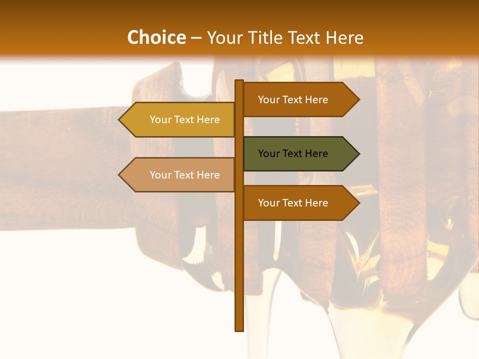 A Honey Dripping From A Wooden Spoon On Top Of A Table PowerPoint Template