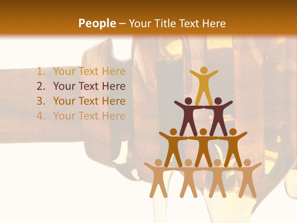 A Honey Dripping From A Wooden Spoon On Top Of A Table PowerPoint Template