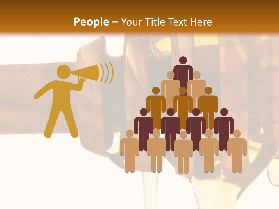 A Honey Dripping From A Wooden Spoon On Top Of A Table PowerPoint Template