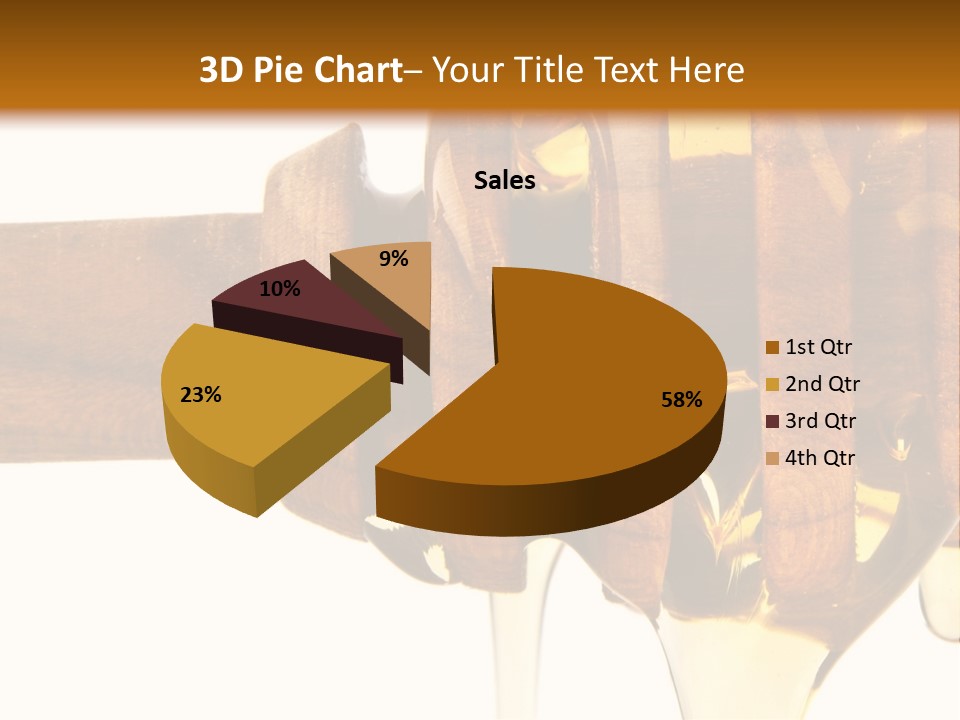 A Honey Dripping From A Wooden Spoon On Top Of A Table PowerPoint Template
