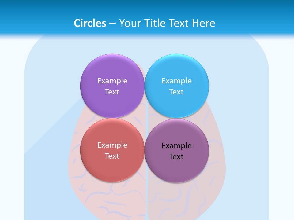 Two Brain Halves With A Long Shadow On A Blue Background PowerPoint Template