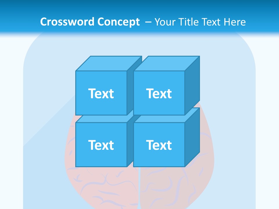 Two Brain Halves With A Long Shadow On A Blue Background PowerPoint Template