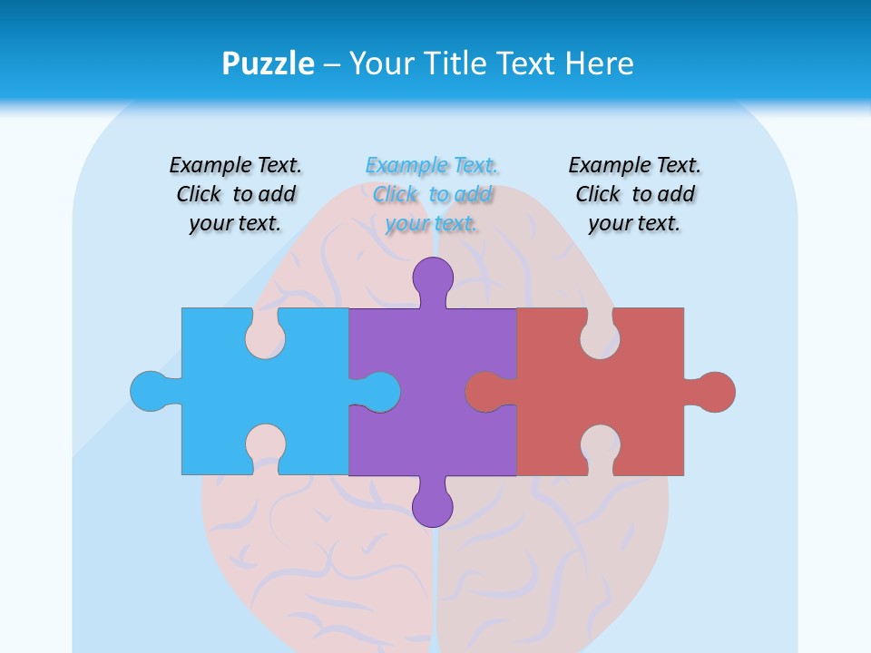 Two Brain Halves With A Long Shadow On A Blue Background PowerPoint Template