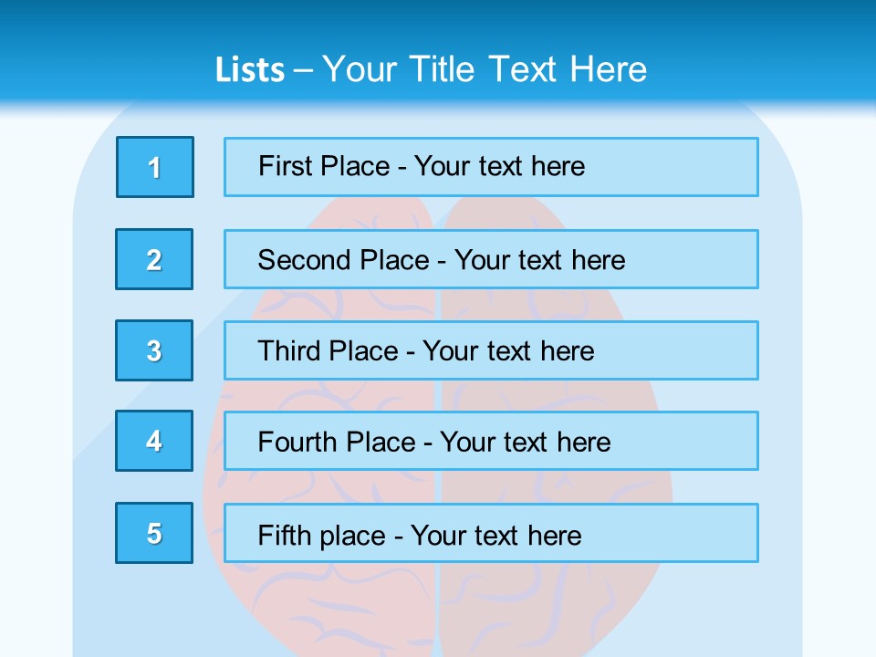Two Brain Halves With A Long Shadow On A Blue Background PowerPoint Template