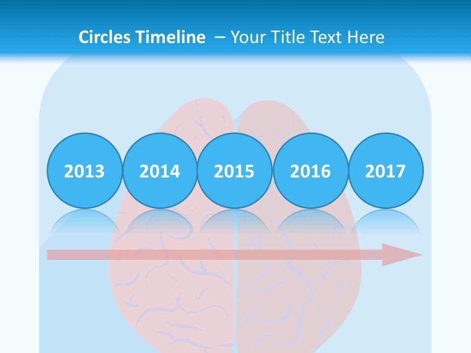 Two Brain Halves With A Long Shadow On A Blue Background PowerPoint Template