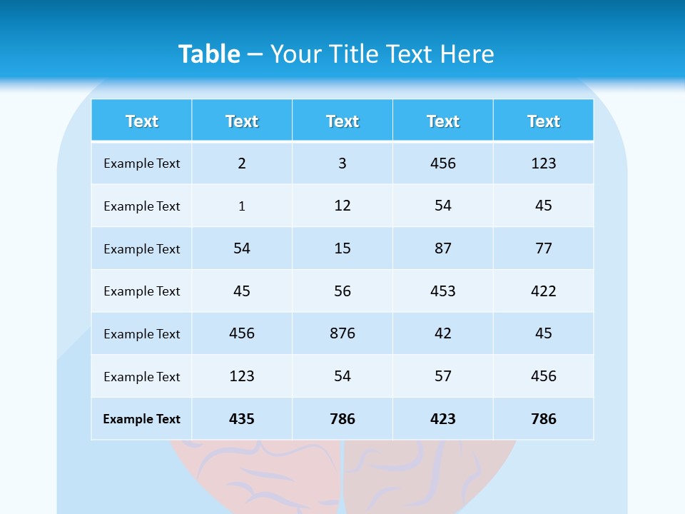 Two Brain Halves With A Long Shadow On A Blue Background PowerPoint Template