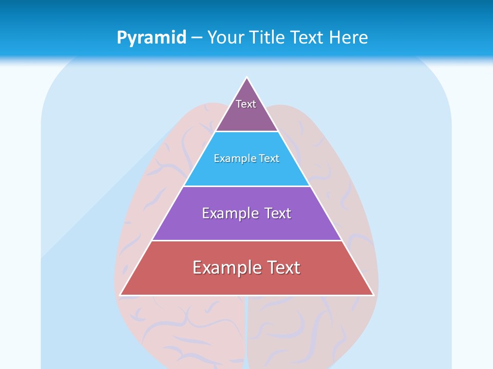 Two Brain Halves With A Long Shadow On A Blue Background PowerPoint Template