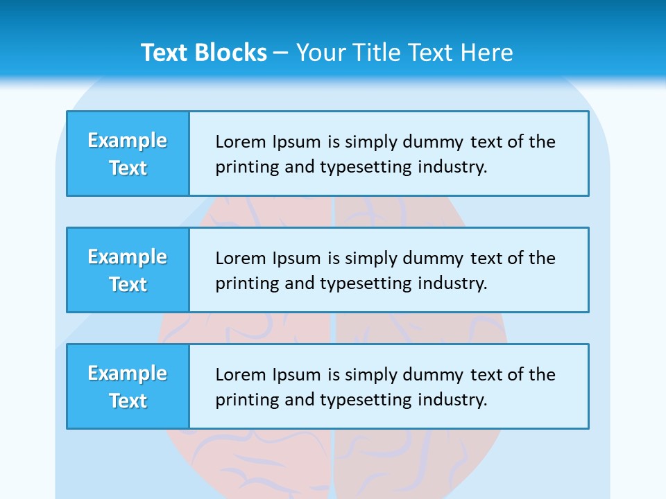 Two Brain Halves With A Long Shadow On A Blue Background PowerPoint Template