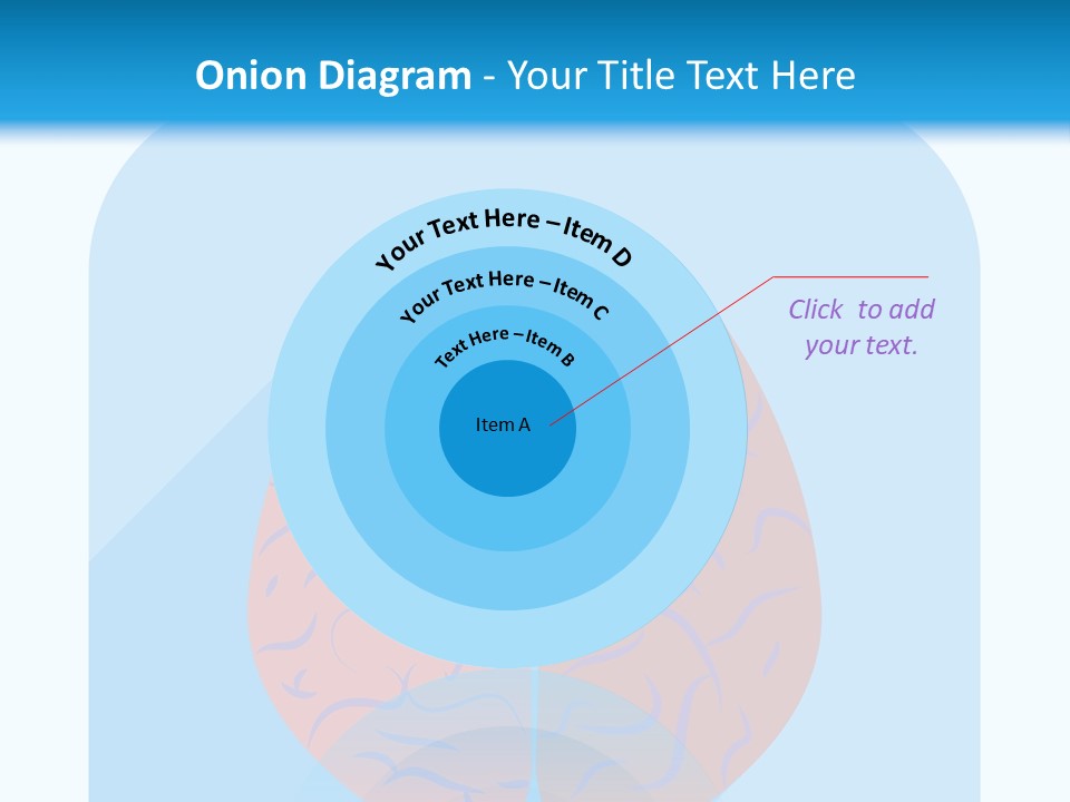 Two Brain Halves With A Long Shadow On A Blue Background PowerPoint Template