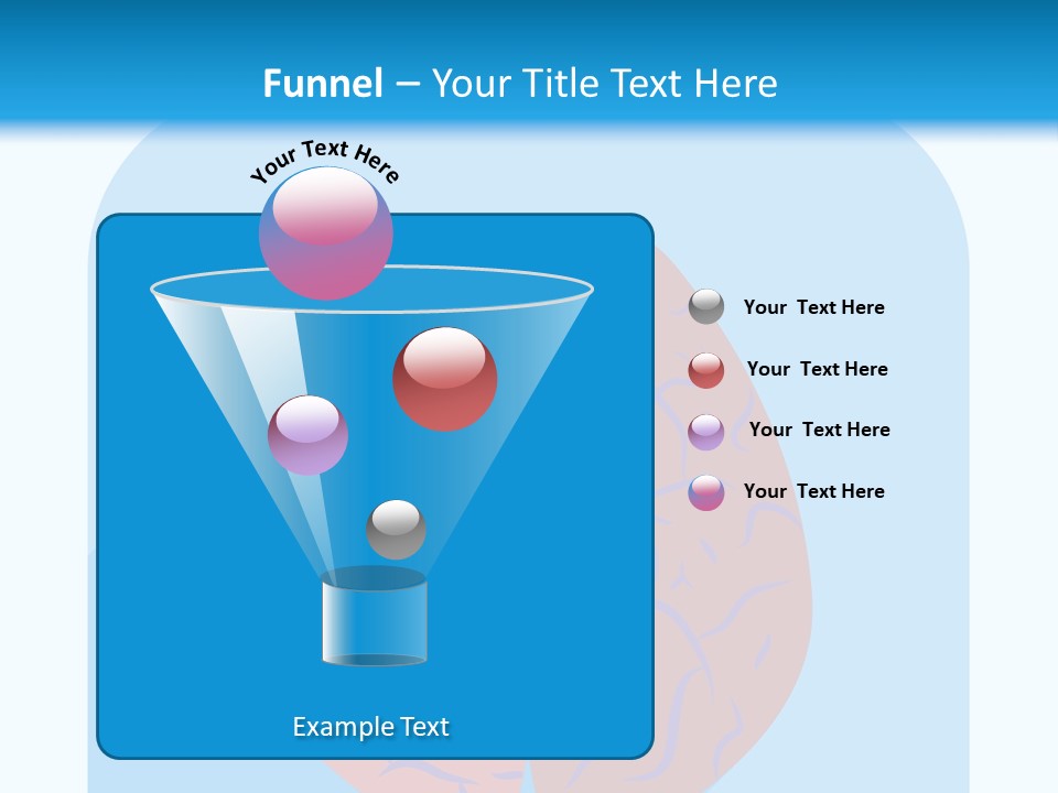 Two Brain Halves With A Long Shadow On A Blue Background PowerPoint Template