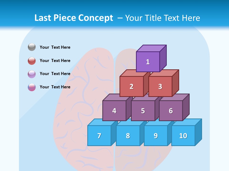 Two Brain Halves With A Long Shadow On A Blue Background PowerPoint Template