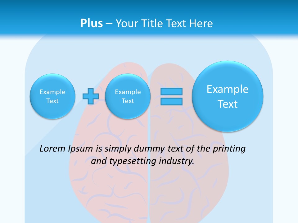 Two Brain Halves With A Long Shadow On A Blue Background PowerPoint Template