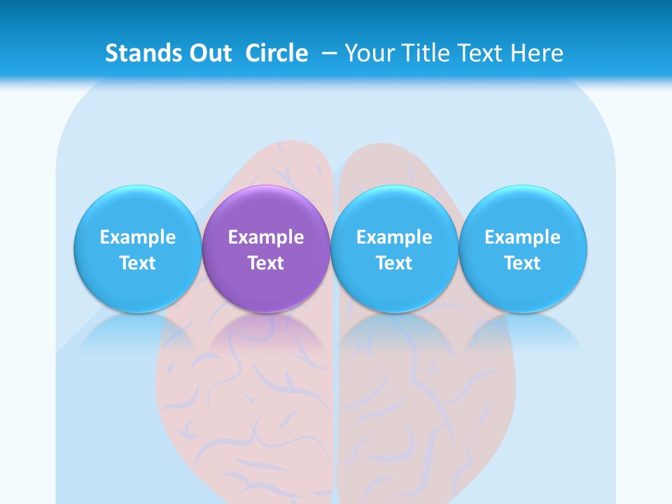 Two Brain Halves With A Long Shadow On A Blue Background PowerPoint Template