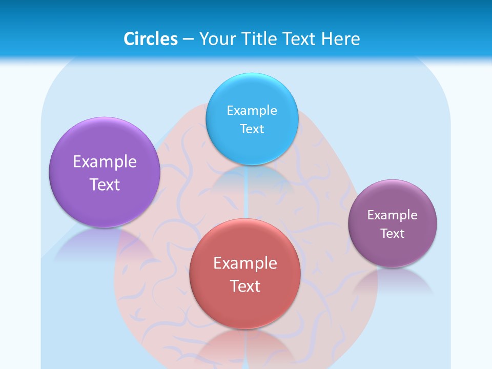 Two Brain Halves With A Long Shadow On A Blue Background PowerPoint Template