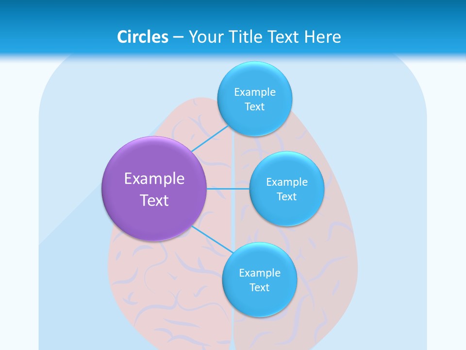 Two Brain Halves With A Long Shadow On A Blue Background PowerPoint Template