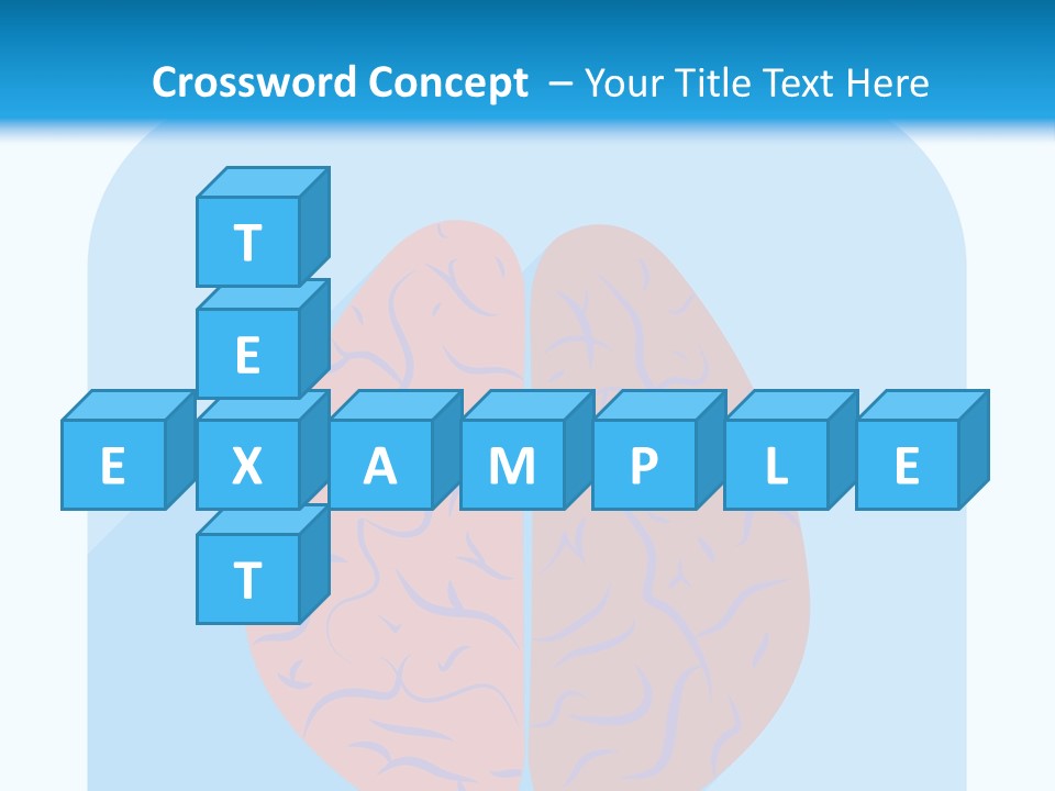 Two Brain Halves With A Long Shadow On A Blue Background PowerPoint Template