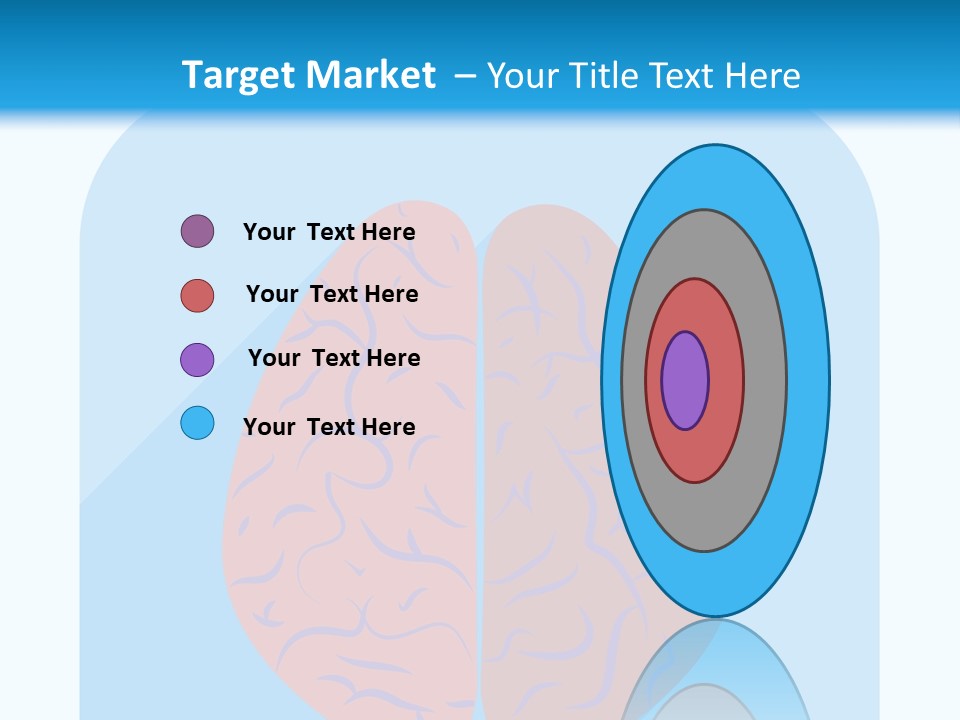 Two Brain Halves With A Long Shadow On A Blue Background PowerPoint Template