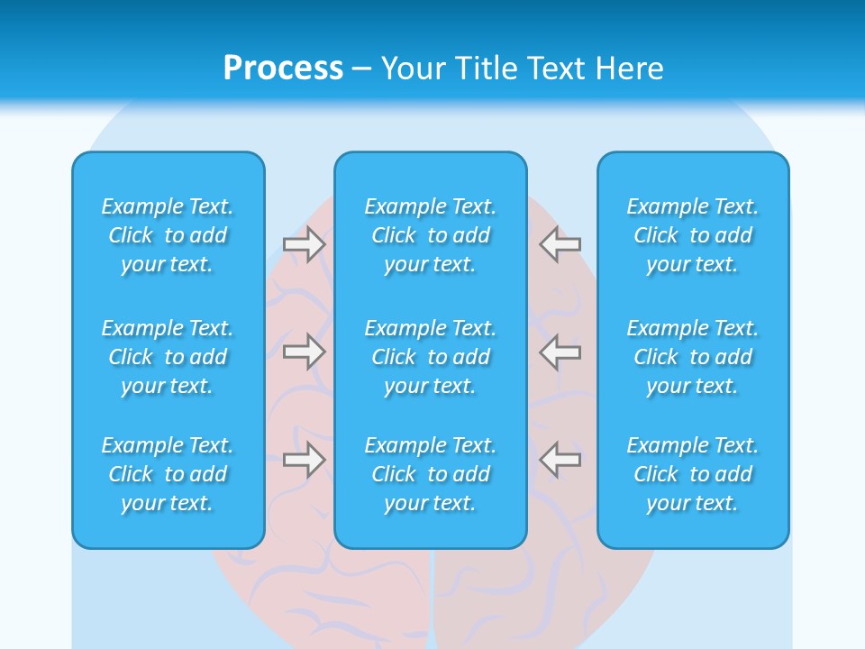 Two Brain Halves With A Long Shadow On A Blue Background PowerPoint Template