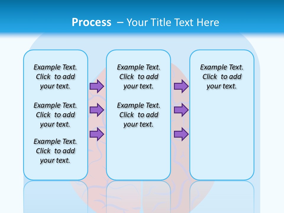 Two Brain Halves With A Long Shadow On A Blue Background PowerPoint Template