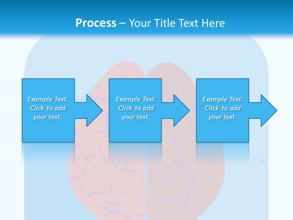 Two Brain Halves With A Long Shadow On A Blue Background PowerPoint Template