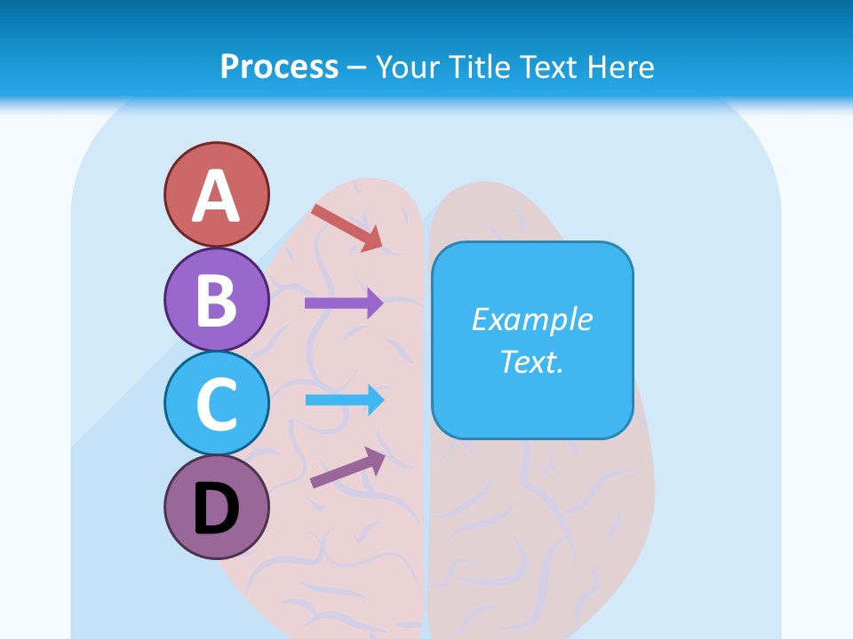 Two Brain Halves With A Long Shadow On A Blue Background PowerPoint Template