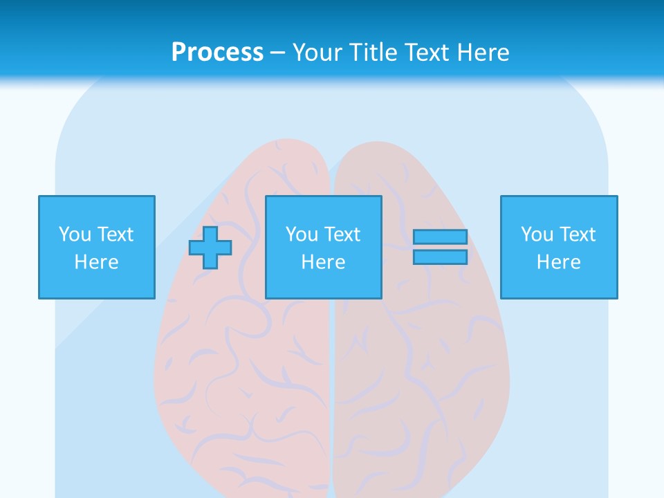 Two Brain Halves With A Long Shadow On A Blue Background PowerPoint Template