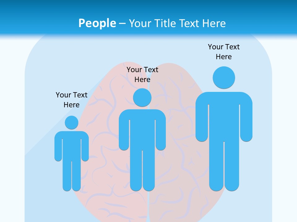 Two Brain Halves With A Long Shadow On A Blue Background PowerPoint Template